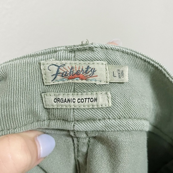 Faherty Organic Cotton Utility Mini Skirt Fatigue Green Women's Size Large - Picture 11 of 13